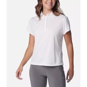 Columbia Women's PFG Tidal Tee Short Sleeve Omni-Shade Polo in White Medium $40